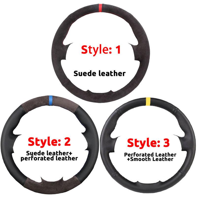 Custom Suede Leather Car Steering Wheel Cover For Nissan Almera (N16) X-Trail (T30) Primera (P12)Terrano 2 Pathfinder Paladin