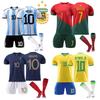 Classic 20/21 Messi Barcelona Jerseys Children's Football Training Suit Set