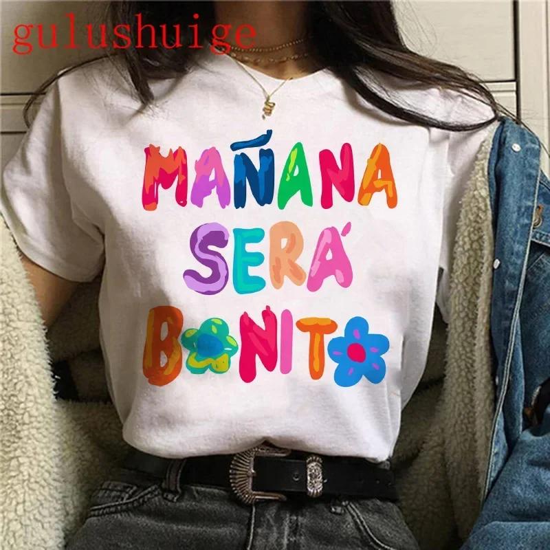Y2k 90s Unisexana Sera Bonito Bichota Karol G Unisexs Tshirt Summer Casual Short Sleeve Tshirts O Neck Tee Trendy Unisexs Clothing