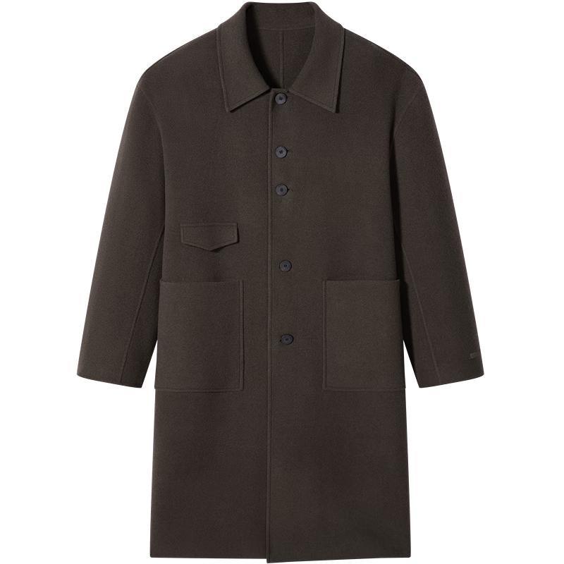 

Мужское длинное пальто GXG из смесовой шерсти коричневого цвета L