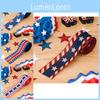 Colorful Independence Day Party Decor Usa Fabric Ribbon Festooned Banners For Celebrations