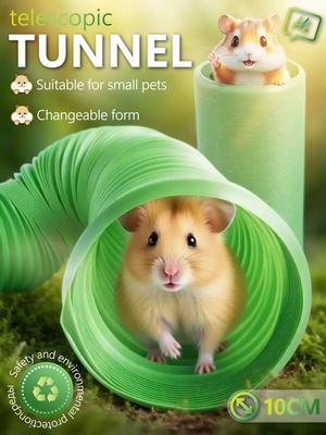 10CM Telescopic Small Pet Tunnel – Collapsible Changeable-Form Hamster Guinea Pig Play Tunnel (Eco-Friendly Material)