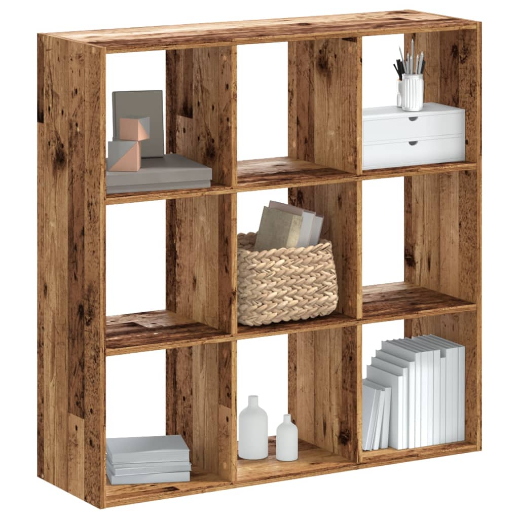 Bookshelf Reclaimed Wood Look 102x32x102 cm Engineered Wood