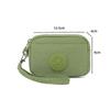 Portable Solid Color Women Wallet with Lanyard Waterproof Credit Card Holder Double Layer Nylon Zipper Clutch Ladies