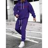 Mens Hooded Oversized Cotton Sweatshirt Set Long Sleeve Top Pants Fall Casual Sportswear