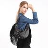 Yogodlns Fashion Personality Women's Underarm Bag Retro Leather Texture Tassel Rivet Bag Versatile Simple Trend Shoulder Bag