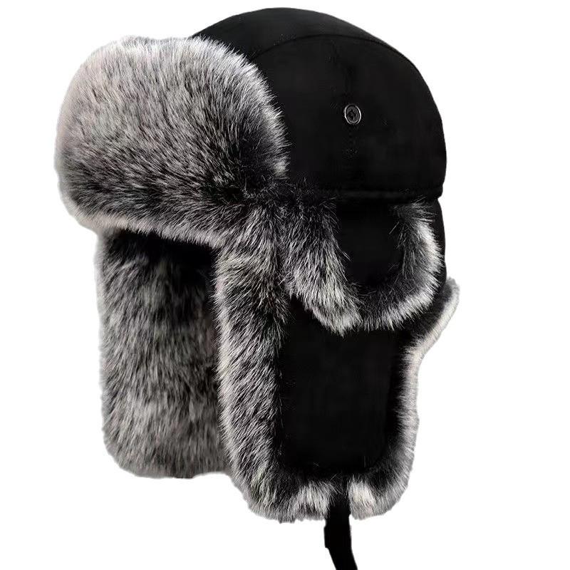 Gorro de Esquí Grueso para Hombre: Estilo Lei Feng de Otoño/Invierno, Protección para las Orejas, a Prueba de Frío, Algodón, para Ciclismo al Aire Libre