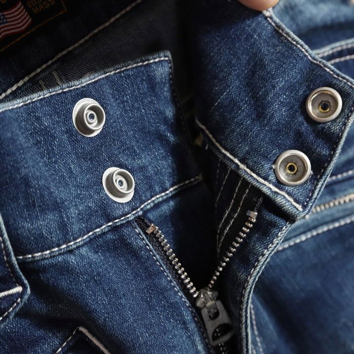 Vanson Embroidered Denim Biker Size 34 NVBL-2303 Pants, Indigo,