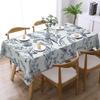 Blaues Blumen-Skizzen-Tischdecke, Weißer Hintergrund Vintage Botanischer Druck, Wasserdichte Polyester-Tischabdeckung für Küche Esstisch