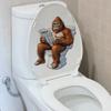 3D Funny Cartoon Gorilla Reading Newspaper Toilet Wall Sticker Self-Adhesive Waterproof Removable Bathroom Home Decor Art