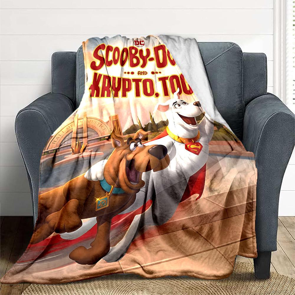 1pc DC League of Super-Pets Flannel Throw Blanket - Lightweight Soft Warm All-Season Blanket for Sofa, Bed, Travel, Camping  L1029148