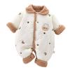 Cartoon Bear Fleece Baby Bodysuit - Warm Winter Outdoor Wear for Newborns