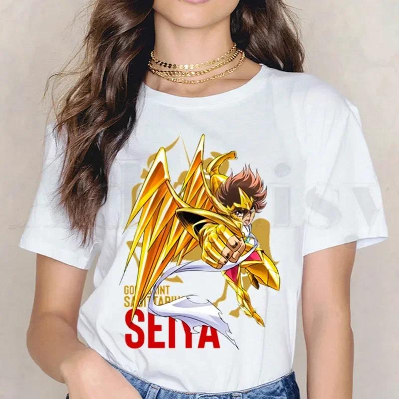 Saint Seiya Knights Of The Zodiac Burn Cosmos Short Sleeve Female Tops Harajuku VintageT Shirts Women's T-shirt