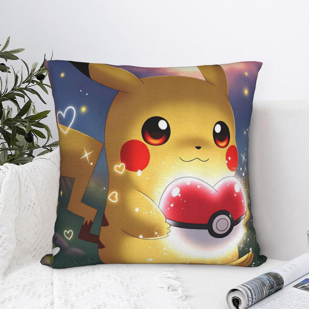 Pokemon Pikachu Pillow Case Kawaii Pillow Cover Square Pillowcases For Couch Sofa Bedroom