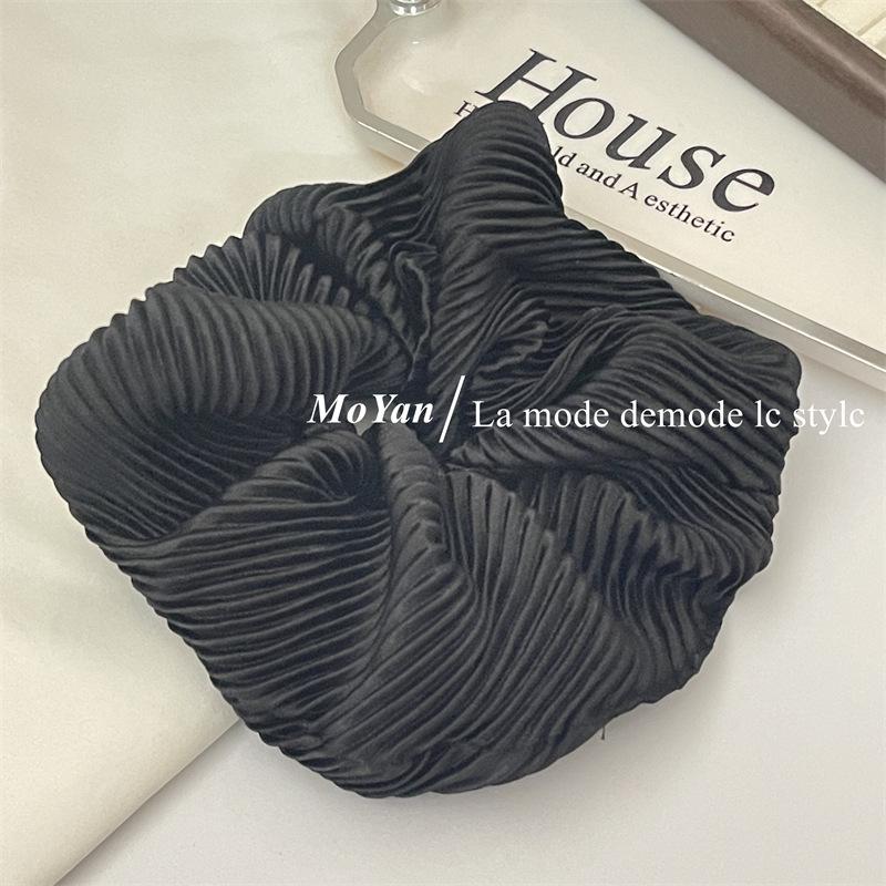 Korean Style Leather Scrunchie - 2024 High Elasticity, Durable Retro Hair Tie чёрный