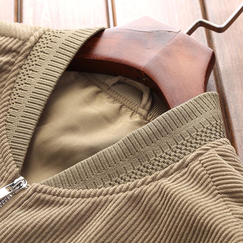 Men's Loose-Fit Corduroy Baseball Jacket - Spring/Autumn Casual Versatile Plus Size