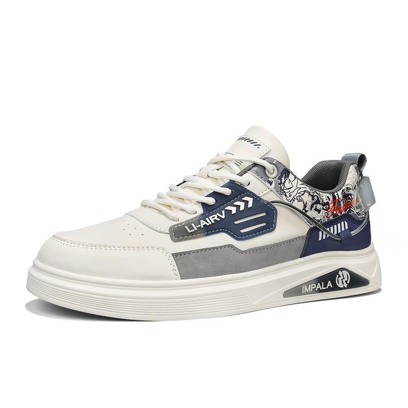 

thick-soled student casual trend men s shoes four seasons new color matching personality low-top lace-up board shoes men s sports shoes 44