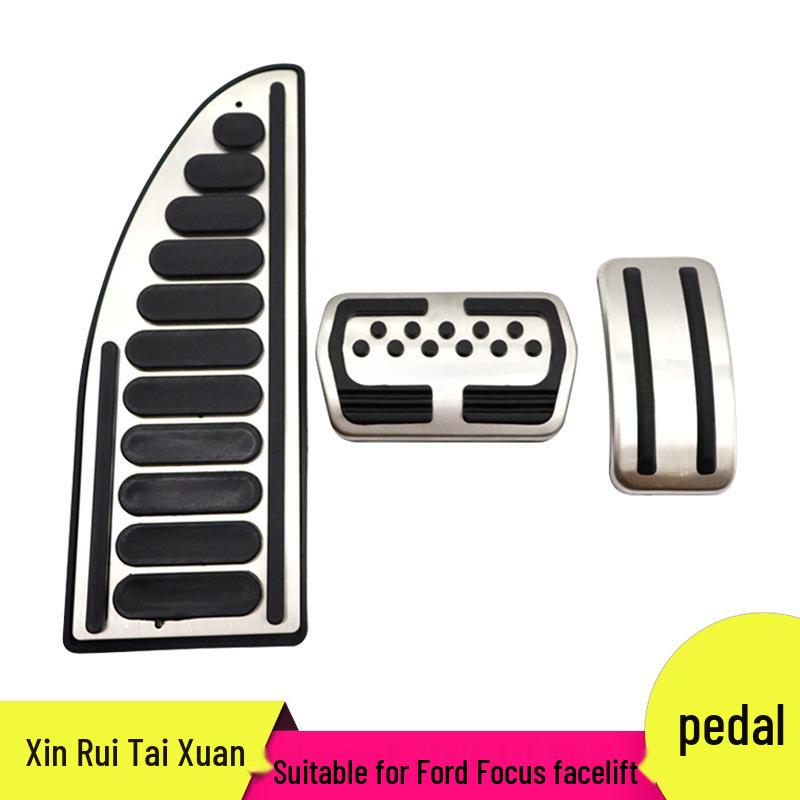 Non-slip Pedal Set for Ford Focus Facelift: Throttle, Brake, and Rest