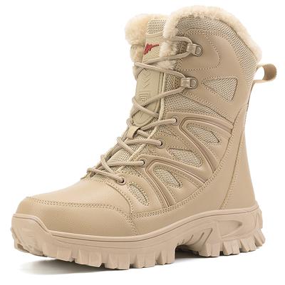 Stivali da neve ispessiti Antiscivolo Casual Scarpe di cotone invernali Peluche caldi Stivali da trekking da uomo Scarpe da lavoro per esterni