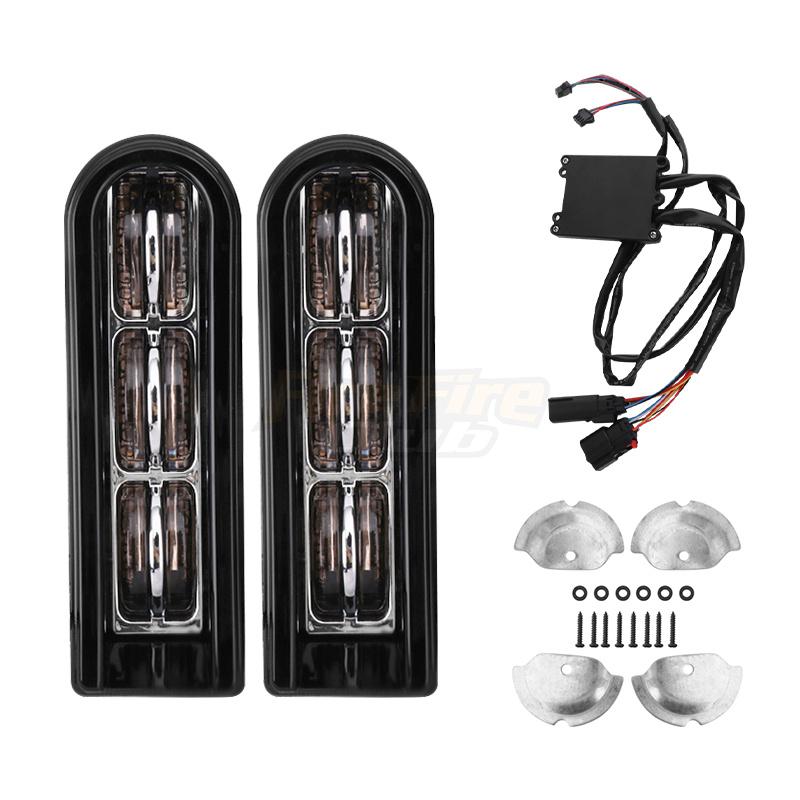 Motorcycle LED Inserts Saddlebag Filler Support Taillight Running Light For Harley Touring Road Electra Glide CVO Limited 14-Up