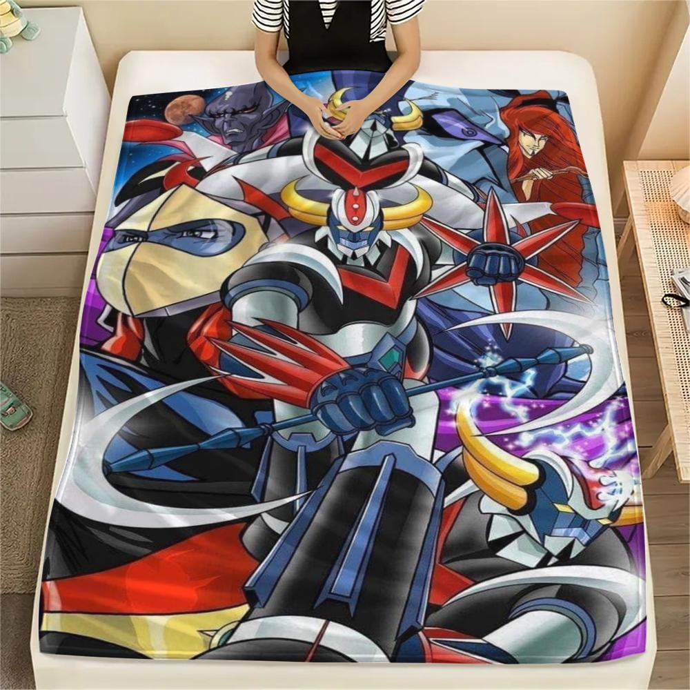 1 Stück Grendizer Goldorak Druck Flanelldecke, Hohe Qualität, Bequem für alle Jahreszeiten, Heimdekoration, Wärme und Komfort, Perfekt für Weihnachtsgeschenke 51