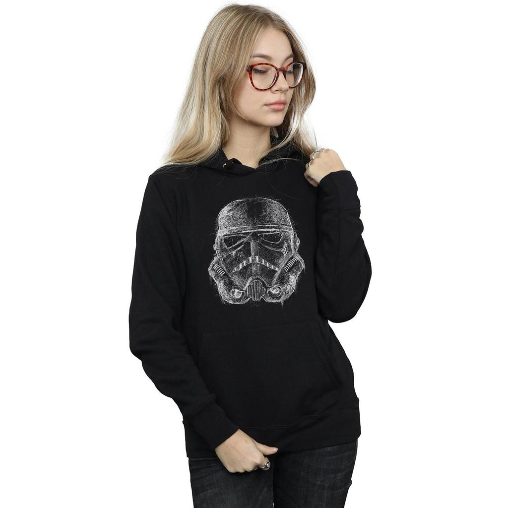 STAR WARS Womens/Ladies Stormtrooper Scribble Helmet Hoodie
