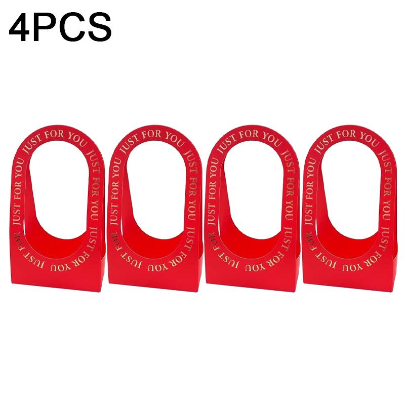 1/4/8/16PCS Foldable Carton Flower Basket Handheld Bouquet Gift Bag Valentine's Day Flower Packaging Wedding Party Decoration