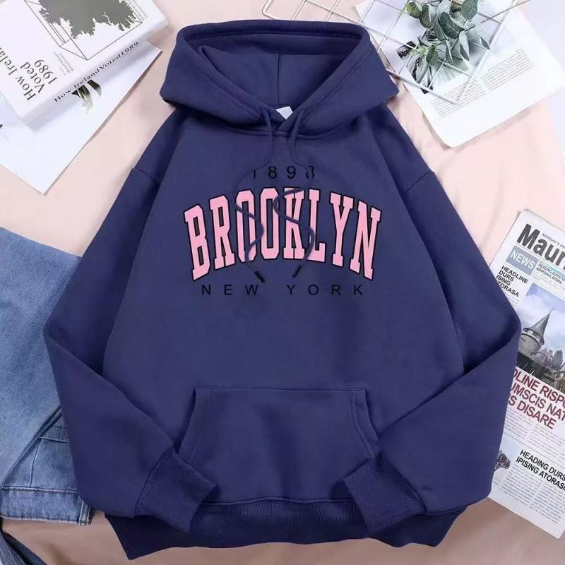 Womens Hoodie Fleece Thick Winter 2026 Loose Casual Lazy Style Cartoon Print Top