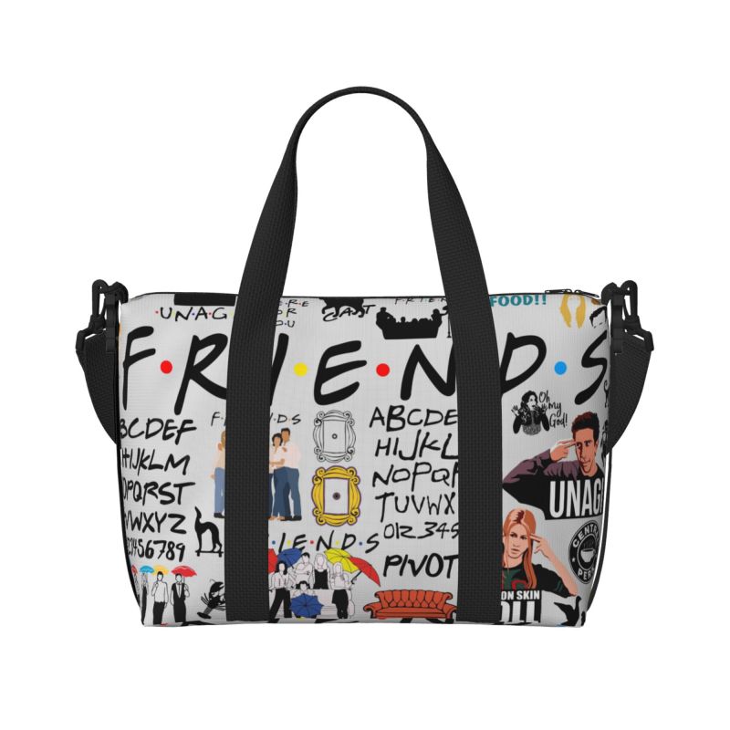

Classic Friends TV Central Perk Print Travel Duffel Bag Multipurpose Weekender Overnight Bags Unisex Waterproof Luggage Bag