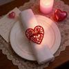 6PCS/Lot Sophisticated Hollow Metal Napkin Holders Crafted As Hearts With Elegant Design For Significant Gatherings