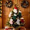 Xmas Tree Hanging Decorations Christmas Tableware Holder, Knitted Stockings Spoon Knife Fork Decorative Pendants for Trees Bag Fireplace, Tree,