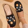 Fashion Comemore Slippers Women 2025 Spring Summer New Ethnic Style Embroidery Mules Half Slipper Casual Flat Bottom Baotou Slides Shoes