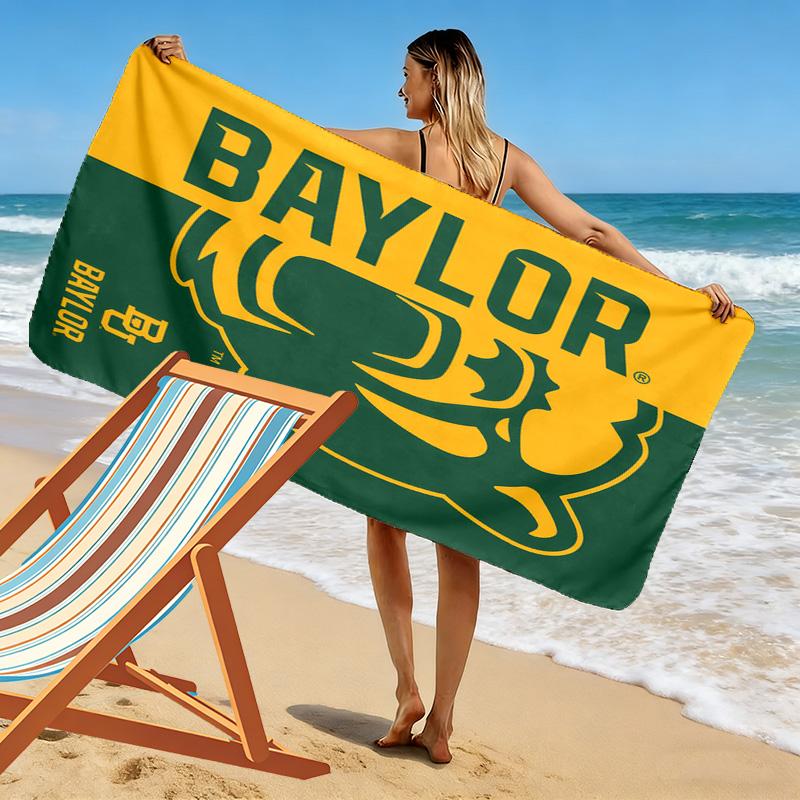 Baylor Bears Print Beach Towel, Large Soft Quick Dry Towel for Beach Camping Swimming
