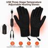 Verstellbare Temperatur Winter Heizhandschuhe Einfarbige Gestrickte Polyesterhandschuhe Herren