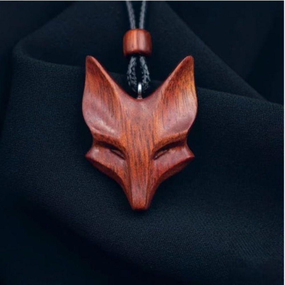 Deer Pendant Wooden Owl Pendant Necklace Animal Pattern Matching Necklace Couple Necklace