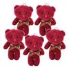 5pcs 12cm Bear Doll Pendant Soft Touch Cute Bear Plush Doll Key Chains for Bags Decoration