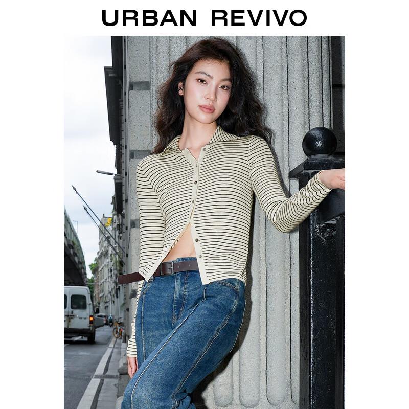 UR Women's Autumn Ribbed Lapel Knit Cardigan