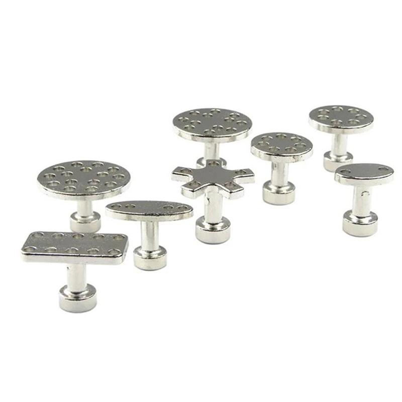 8 Stück Karosserie Lackfreies Ausbeulen Hagel Dellen Schnalle Aluminiumlegierung Klebeauszieher Laschen Entferner Automobil Reparaturset Lack Dellen Reparaturwerkzeuge
