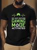 Unisex O Neck Tee Gaming Mode Controller Heartbeat Print Cotton Short Sleeve Loose Summer Breathable Daily Casual Basic Wear Top