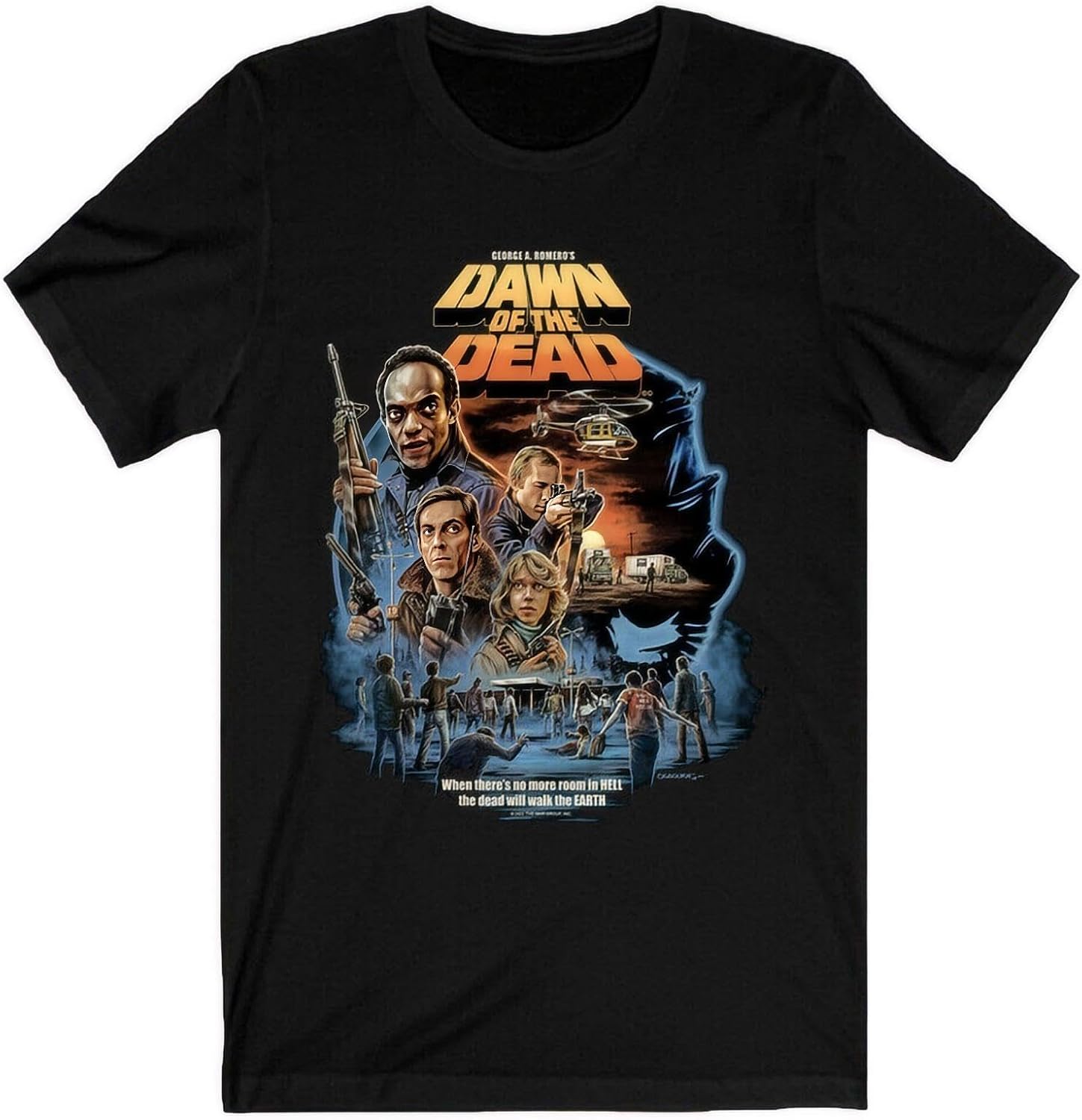 Dawn of The Dead Famous Horror Movie Logo Men s Black T Shirt S чёрный