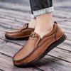 Men's Soft-Soled Leather Slip-On Loafers - Lightweight Casual Design