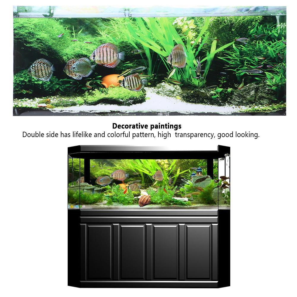 PVC Adhesive Seabed Small Fish Water Plants Aquarium Background Poster Sticker Fish   Decoration