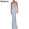 Fashion Women's Summer New Style Sexy Slim Fit Strappy Printed Backless Dress for Women