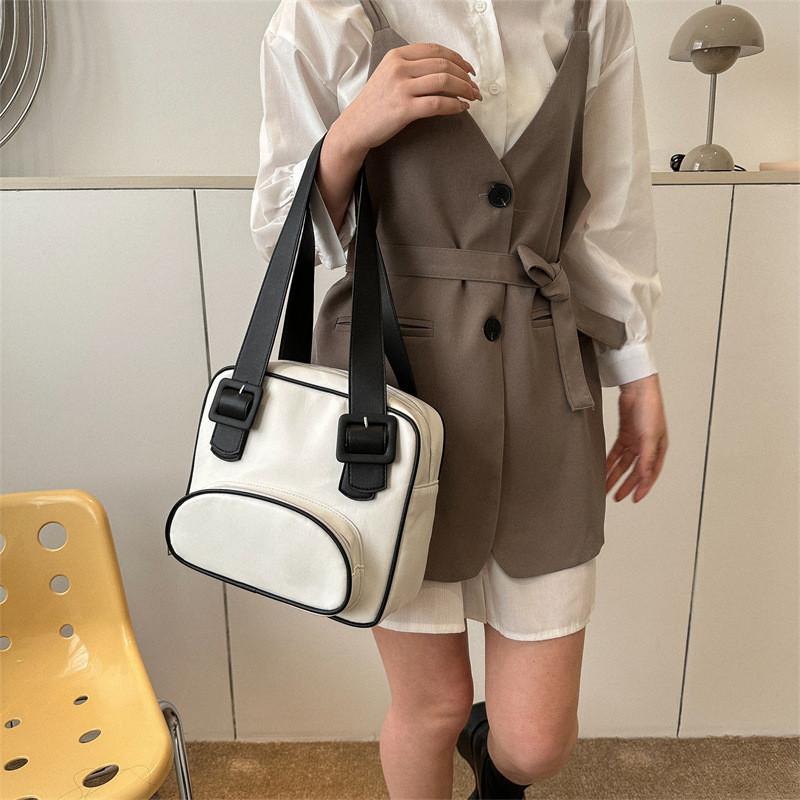 Fashionable Small Box-shaped Handbag For Women Elegant Pu Leather Carry Bag