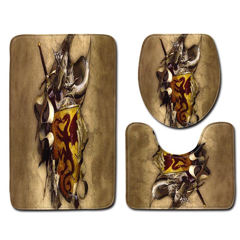 

Creative Doormat, Bathroom Floor Mat, Toilet Three-Piece Carpet 45cmx75cm