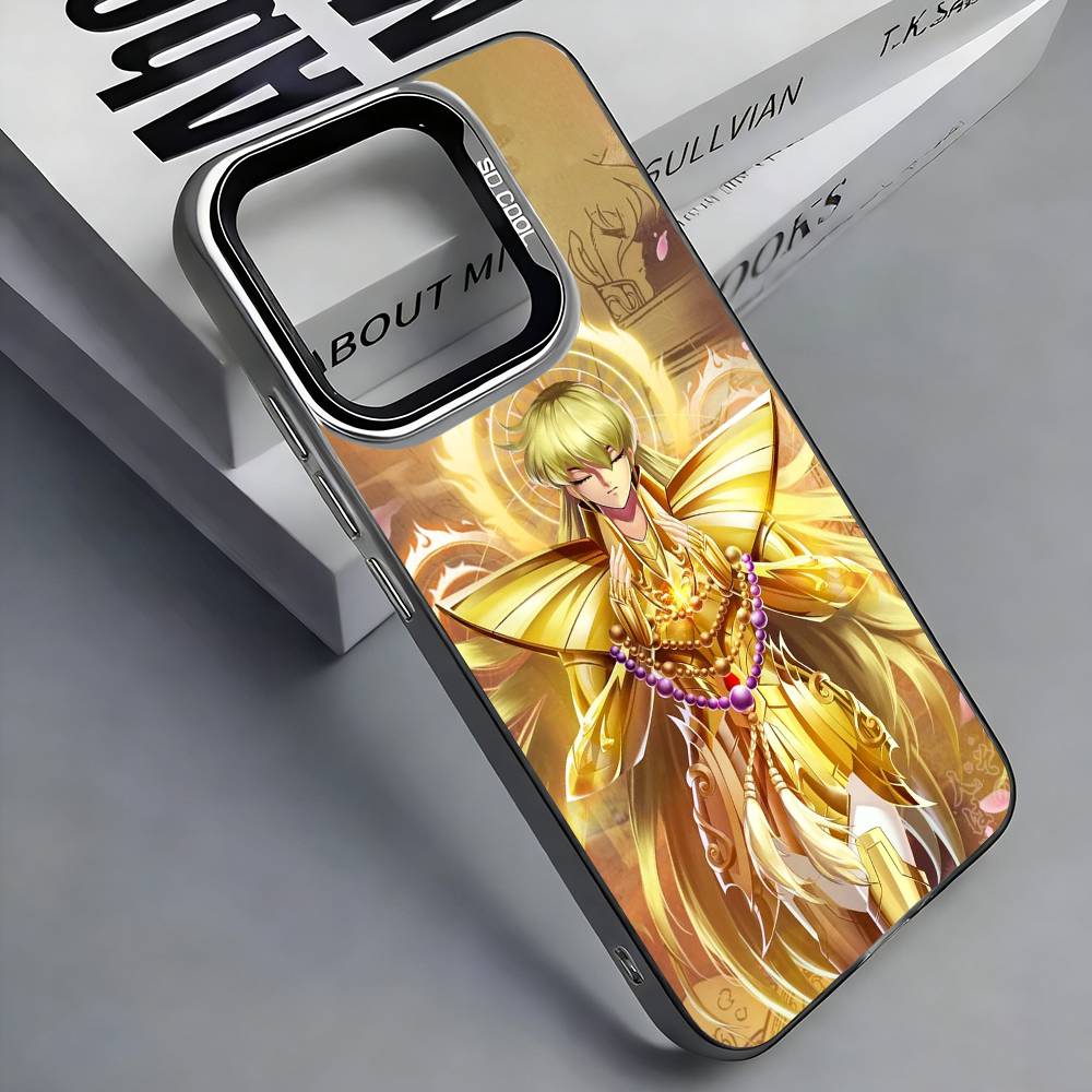 S-Saint S-Seiya Anime Colorful Silver Back Phone Case For IPhone 17 16 15 14 13 12 11 Plus Pro Max Plus