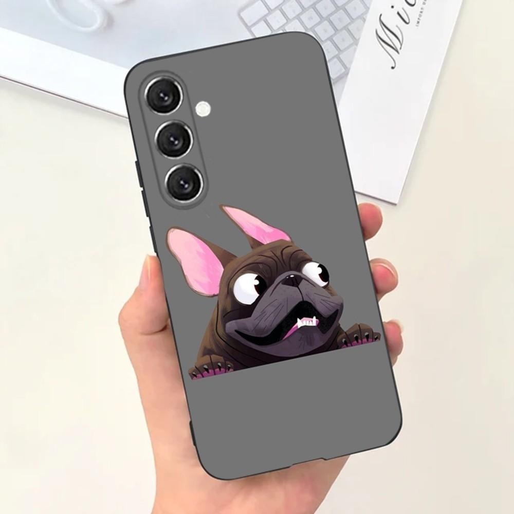 French Bulldog Dog Pet Phone Case For Samsung S25,S24,S21,S22,S23,S30,Ultra,S20,Plus,Fe,Lite,Note,10,9,5G Black Cover