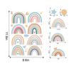 4 Sheets Cute Wall Decals DIY Rainbow Dots Stars Theme Boys Kids Room Wall Stickers Removable Vinyl