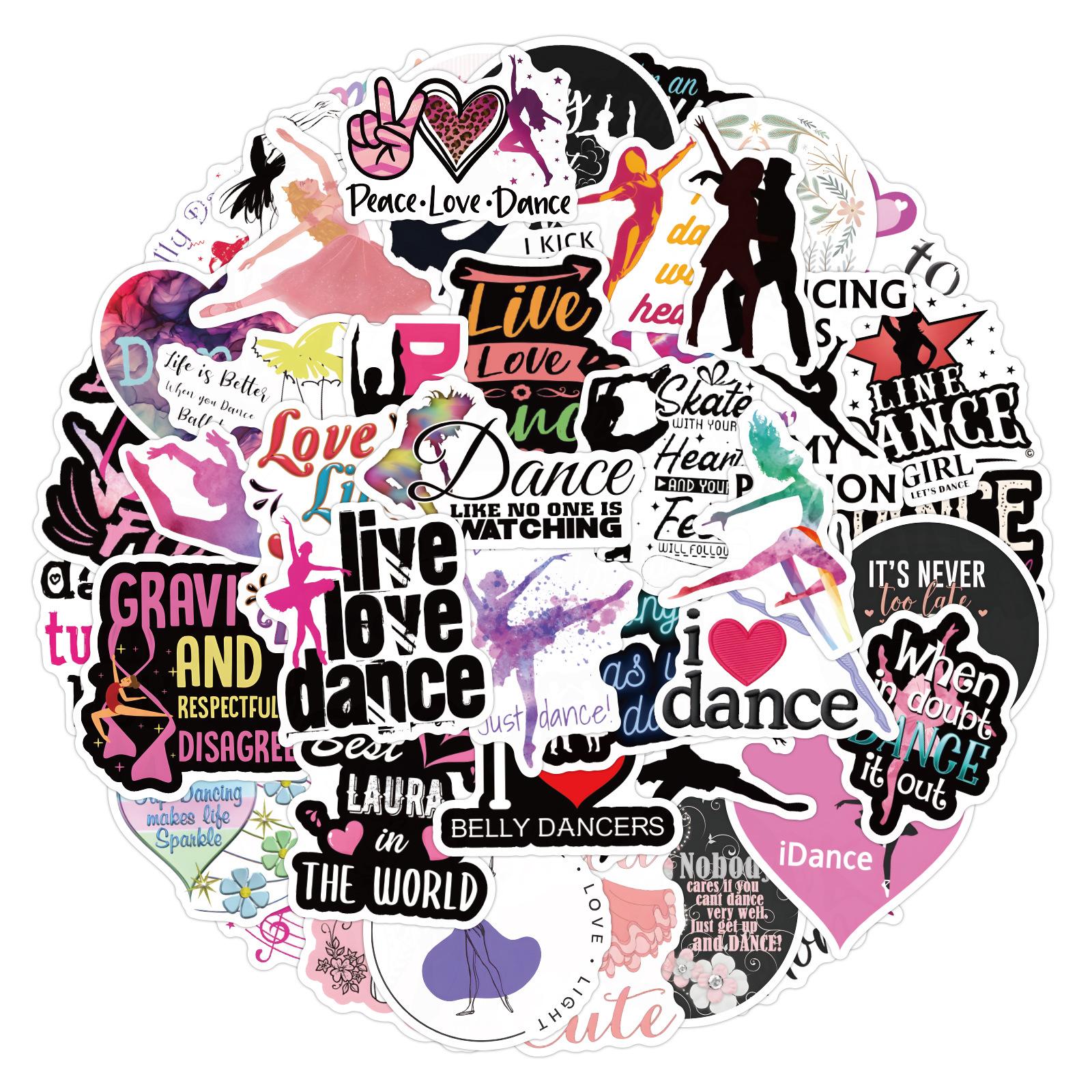 

60 New Dance Graffiti Stickers Decorate Suitcase Refrigerator Water Cup Waterproof Stickers