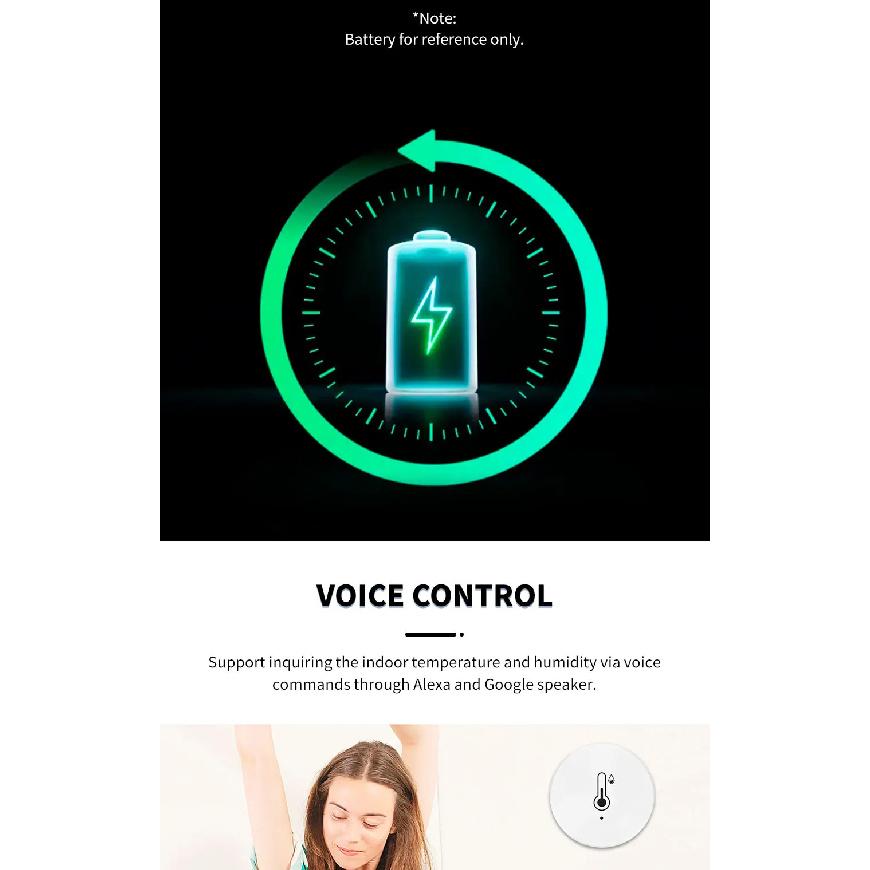 Tuya ZigBee Real Time Temperature And Humidity Sensor Work With Alexa Google Home Smart Home Smart Life/Tuya Smart App Control